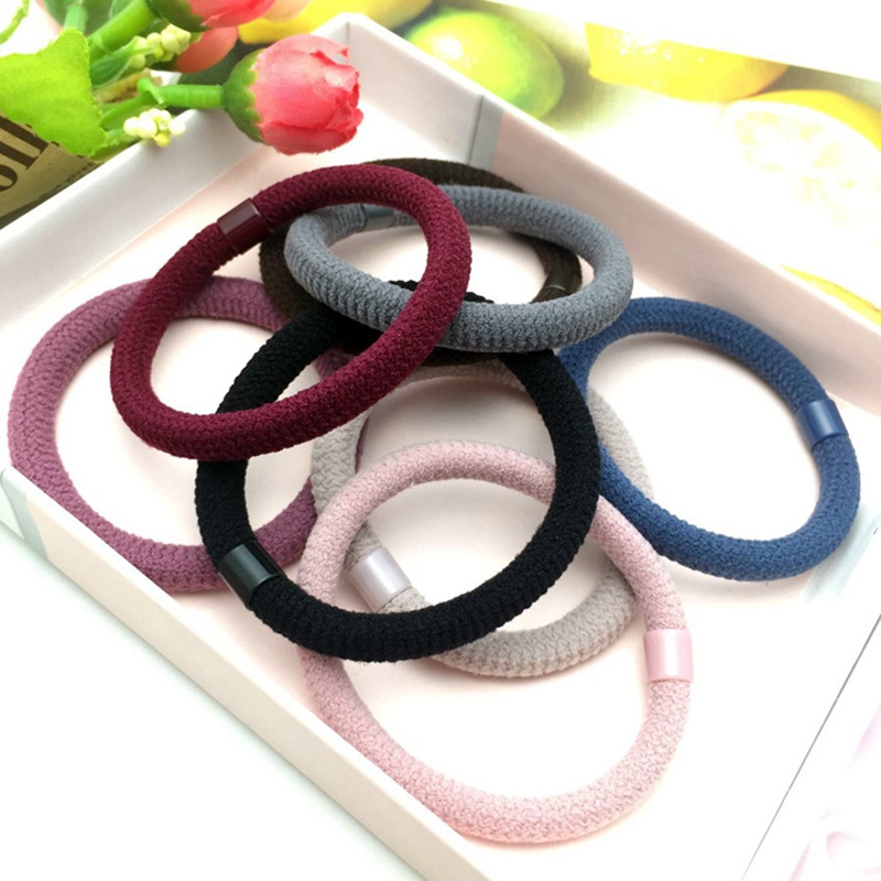 Women Girls Colorful Nylon Elastic Hair Ties Bands Ponytail Holder Rubber Band Headband Hairs Accessories 0361