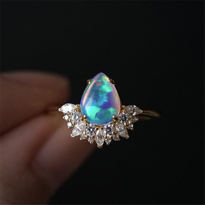 Wedding Rings Luxury Female Water Drop Opal Ring Classic Gold Color Thin Engagement Charm Crystal Crown Stone For Women
Wedding Rings Luxury Female Water Drop Opal Ring Classic Gold Color Thin Engagement Charm Crystal Crown Stone For Women