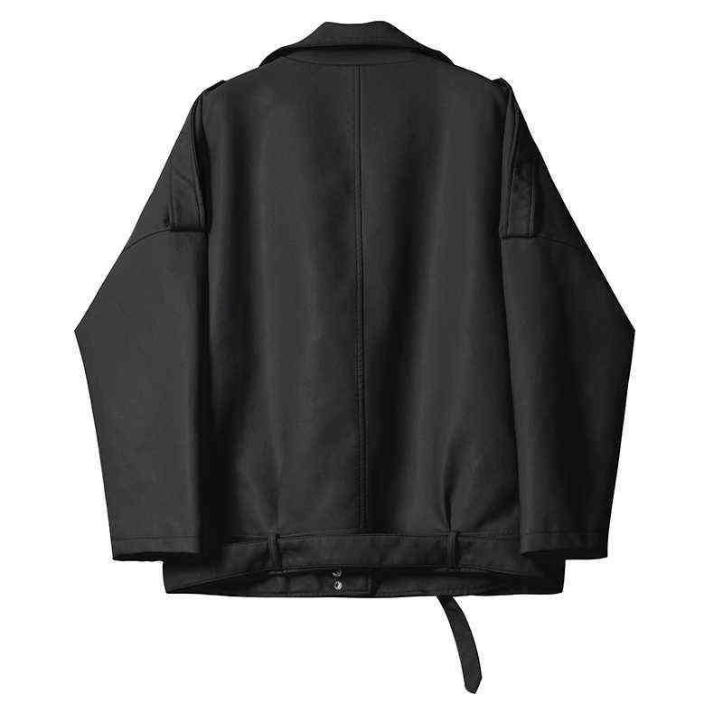 Fitaylor Autumn Women Faux Soft Leather Loose Jacket Coat Turndown Collar Zipper Pu Motorcycle Overcoat Female Rivet Punk Jacket 211130