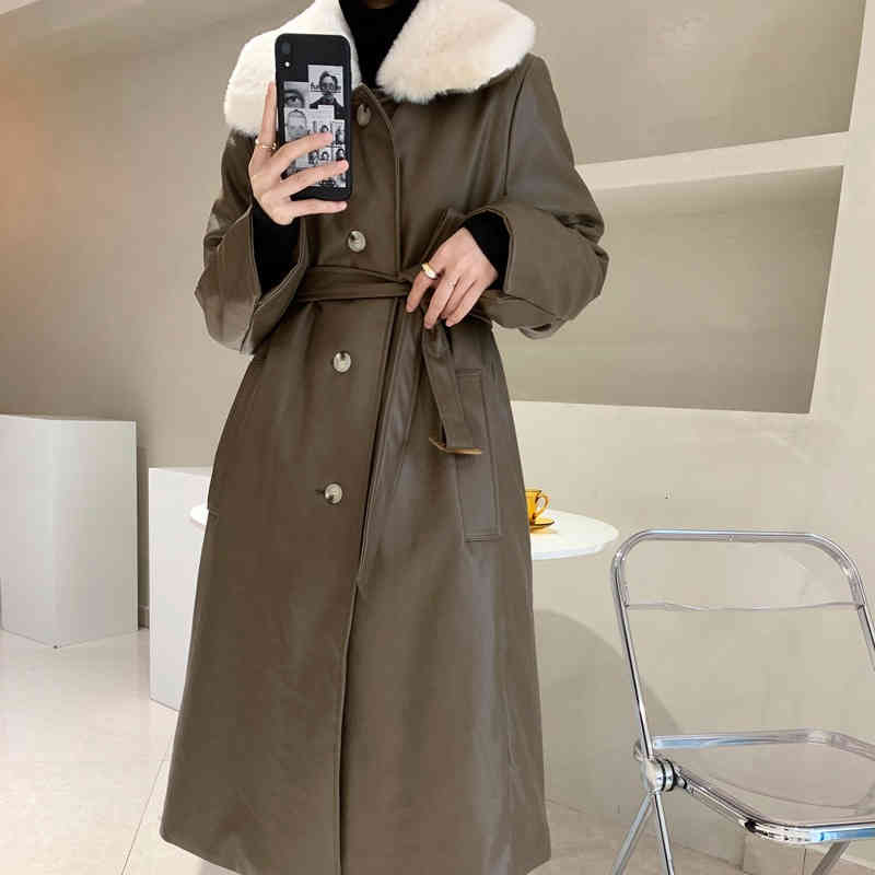 women's trench coats lmq winter for women of the fake wind-proof rabbit skin plutonium leather parkas belt long streetwear jackets kxny, Tan;black
women's trench coats lmq winter for women of the fake wind-proof rabbit skin plutonium leather parkas belt long streetwear jackets kxny, Tan;black