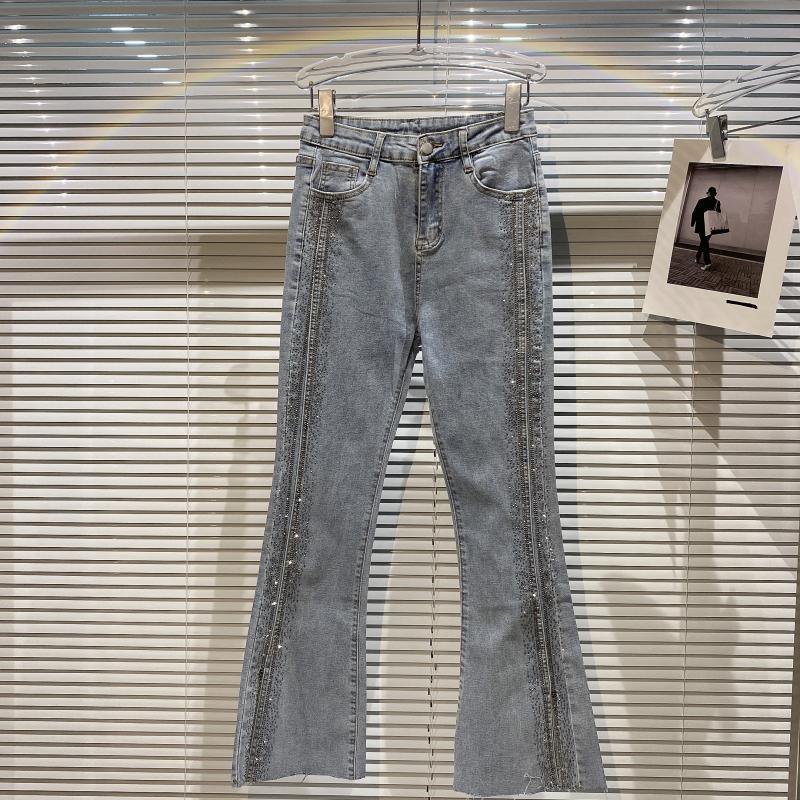 Women Fork Drilling Jeans Arrivals High Waist Flare Pants Fashion Temperament Spring Summer 11D493 210525, Light blue
Women Fork Drilling Jeans Arrivals High Waist Flare Pants Fashion Temperament Spring Summer 11D493 210525, Light blue
