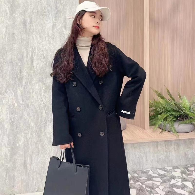 Women' Wool & Blends 2021 Autumn Winter Ladies Double-sided Cashmere Coat Woolen Long Double-breasted Suit Collar Jacket Trend, Black
Women' Wool & Blends 2021 Autumn Winter Ladies Double-sided Cashmere Coat Woolen Long Double-breasted Suit Collar Jacket Trend, Black
