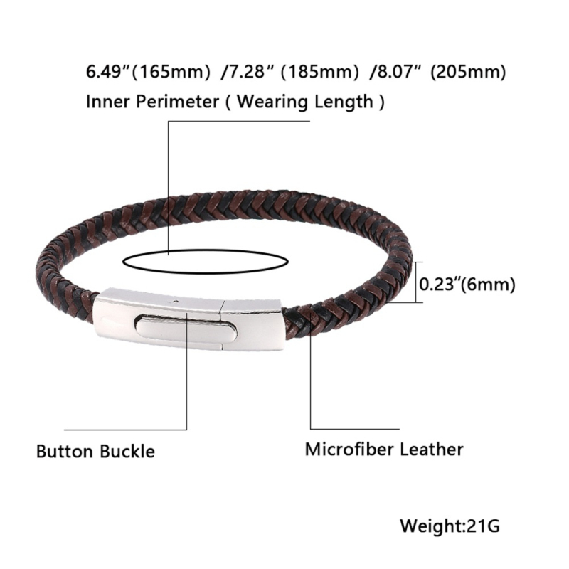 Cool Handmade Braided Leather Bangle Bracelet for Men Women Lovers Gift