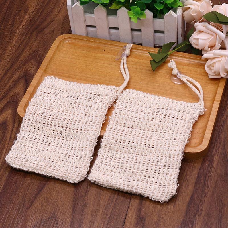 4style Exfoliating Mesh Bags Pouch For Shower Body Massage Scrubber Natural Organic Ramie Soap Bag Sisal Saver Loofah Moisturizing2506794