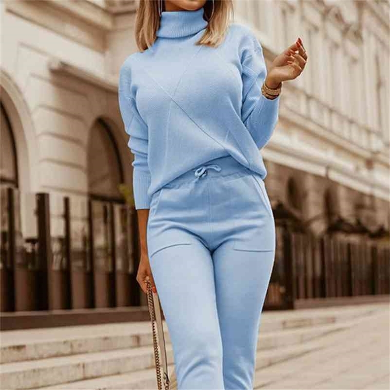 Winter Women's two piece sets Knitted Jumper Pants Suit Turtleneck Sweater Sports Sweaters 2 womens outfits 210517, Balck
Winter Women's two piece sets Knitted Jumper Pants Suit Turtleneck Sweater Sports Sweaters 2 womens outfits 210517, Balck