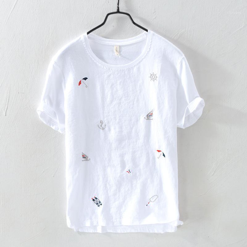 Men's T-Shirts Cartoon Embroidered TShirts Short Sleeve Pure Linen Men Tshirt Summer White Beach Shirts Loose Plus Size Pullover S-XXXL, Black
Men's T-Shirts Cartoon Embroidered TShirts Short Sleeve Pure Linen Men Tshirt Summer White Beach Shirts Loose Plus Size Pullover S-XXXL, Black