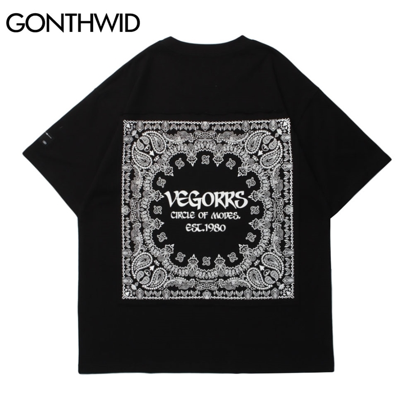 Tshirts Streetwear Hip Hop Bandana Paisley Patchwork Short Sleeve Tees Shirts Mens Harajuku Hipster Casual Cotton Tops 210602, Black
Tshirts Streetwear Hip Hop Bandana Paisley Patchwork Short Sleeve Tees Shirts Mens Harajuku Hipster Casual Cotton Tops 210602, Black
