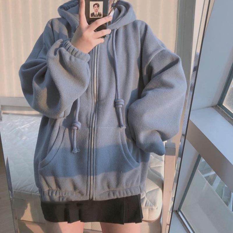 Women' Hoodies & Sweatshirts Fernan Blue Zip Up Hoodie Women Autumn Fashion Zipper Sweatshirt Korean Style 2021 Solid Color Oversize Pocket
Women' Hoodies & Sweatshirts Fernan Blue Zip Up Hoodie Women Autumn Fashion Zipper Sweatshirt Korean Style 2021 Solid Color Oversize Pocket