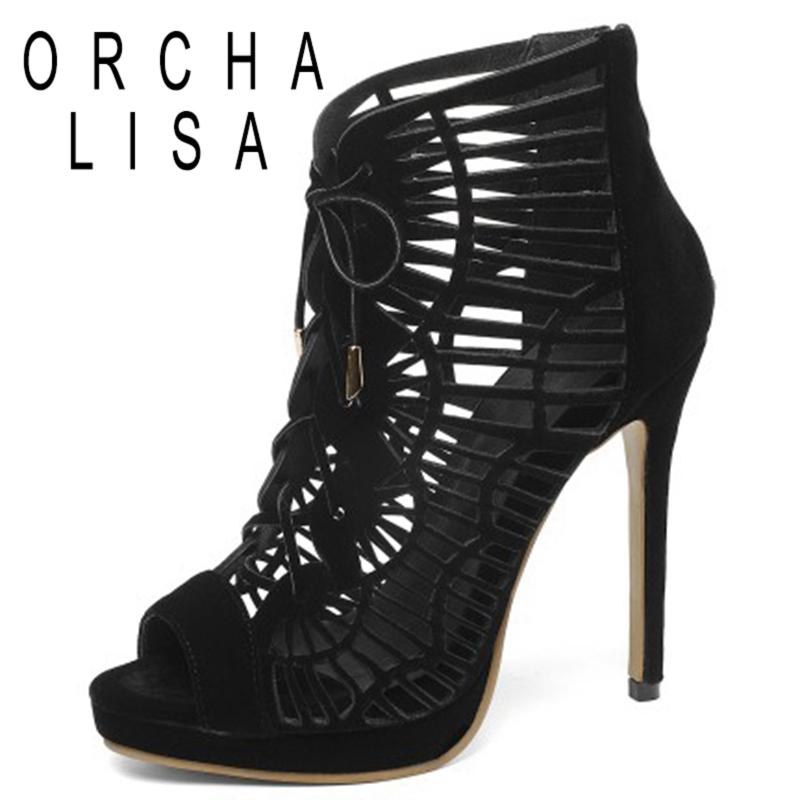Sandals ORCHA LISA Novelty Woman Peep Toe 11.5cm Thin High Heels Cross-tied Lace Up Zipper Large Size 28-54 Leisure Party A2968, Black
Sandals ORCHA LISA Novelty Woman Peep Toe 11.5cm Thin High Heels Cross-tied Lace Up Zipper Large Size 28-54 Leisure Party A2968, Black