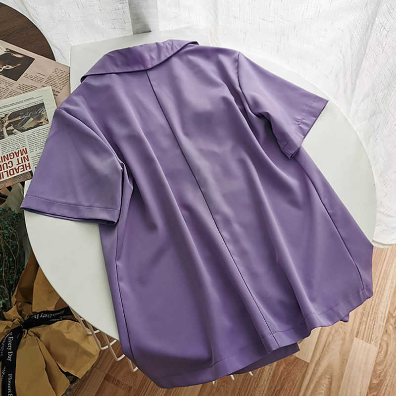 DEAT Women V-neck Short Sleeve Shirt Shorts Arrivals Two Piece Set Fashion Temperament Spring Summer 11D816 210709