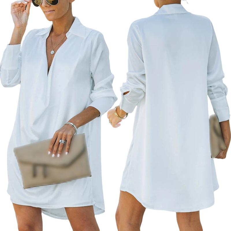 Casual Dresses Kayotuas Women Dress Office Ladies Business Loose Lapel V-Neck Mini Solid Color Long Sleeve Tracksuit Sleepwear
Casual Dresses Kayotuas Women Dress Office Ladies Business Loose Lapel V-Neck Mini Solid Color Long Sleeve Tracksuit Sleepwear