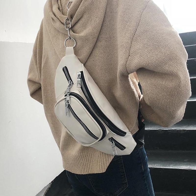 Waist Bags Lady Solid Color Multi-pockets Fanny Pack Leather Crossbody Chest Bag, Black
Waist Bags Lady Solid Color Multi-pockets Fanny Pack Leather Crossbody Chest Bag, Black