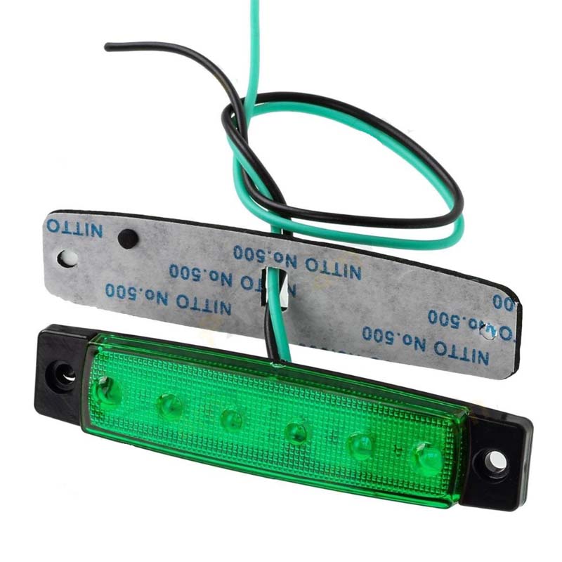 Universal Vehicle External Lights LED Lamp 12V/24V 6 SMD Auto Car Bus Truck Lorry Side Marker Indicator Light Low Trailer Rear Warning Lamps Safety Al