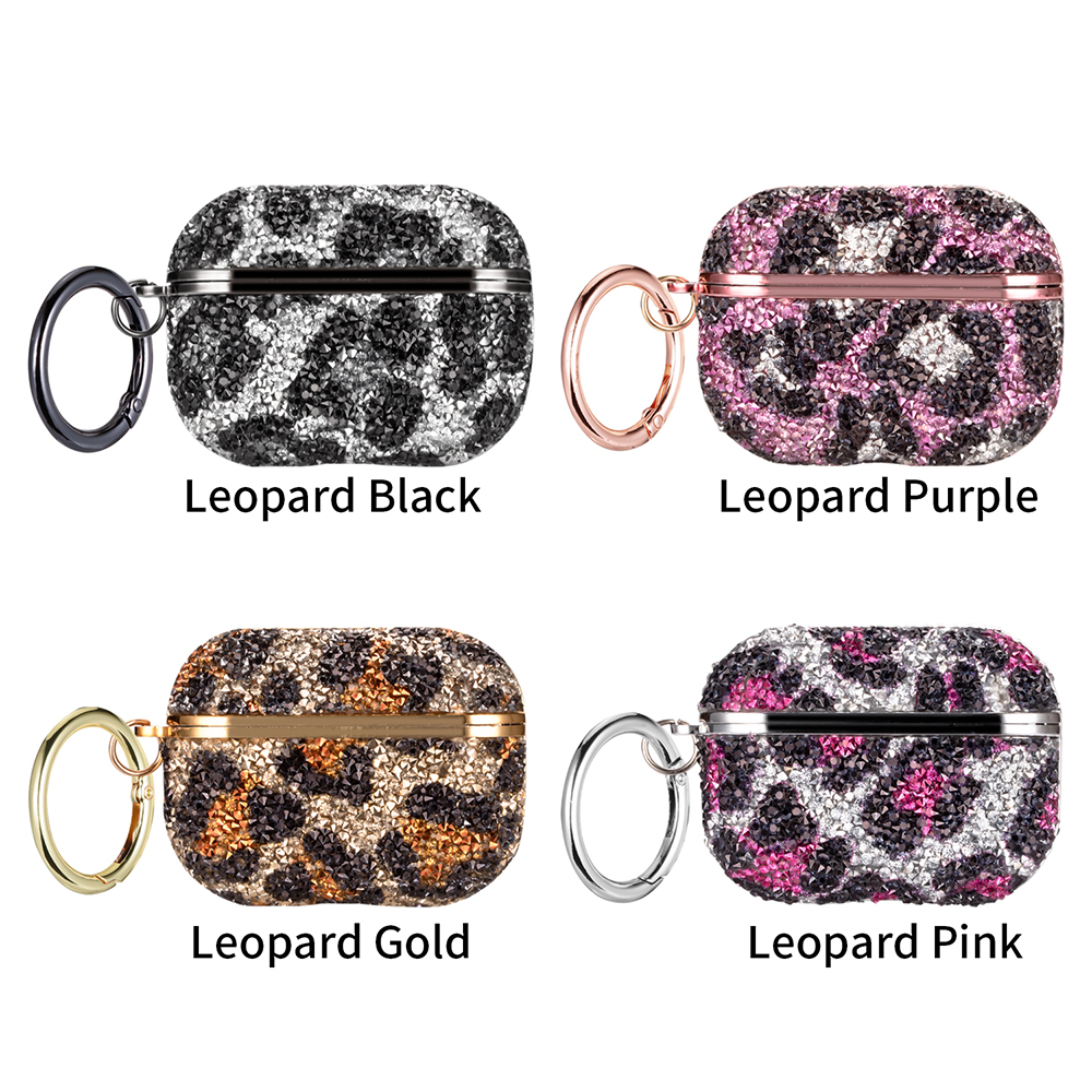 Glitter Diamond Earpods Case for Airpods Pro with Carabiner Leopard Bling Cover Earphone for Air Pods Airpod 3 Funda Coque A446712