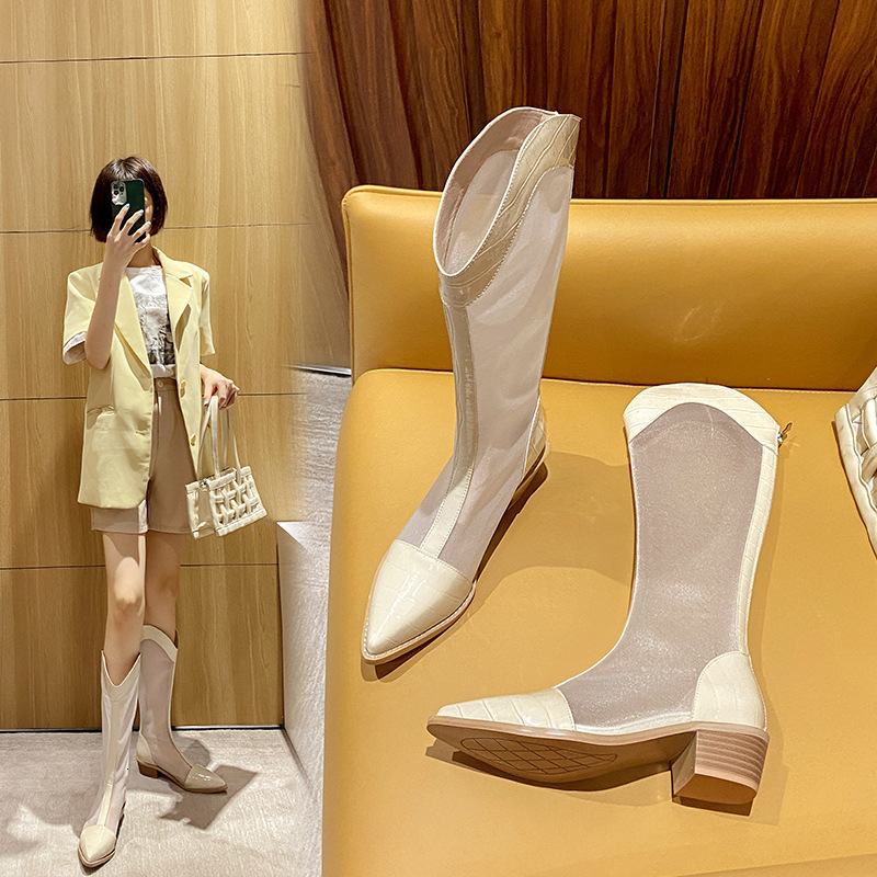 boots high-heeled Sandals women's Hollow summer thin thick heel back zipper high cylinder gauze cool 666-9 VW9C, 1# shoe box
boots high-heeled Sandals women's Hollow summer thin thick heel back zipper high cylinder gauze cool 666-9 VW9C, 1# shoe box