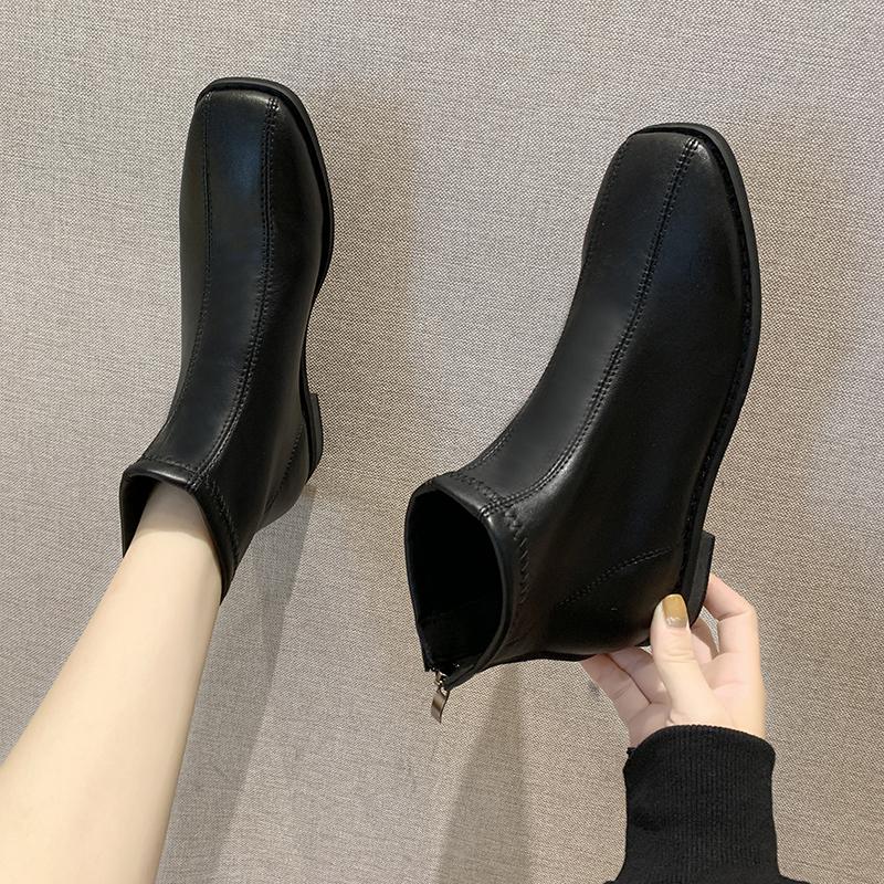 Solid Leather Ankle Boots For Women Shoes Woman 2021 Autumn Winter Zip Square Toe Low Heels Sexy Ladies, Black
Solid Leather Ankle Boots For Women Shoes Woman 2021 Autumn Winter Zip Square Toe Low Heels Sexy Ladies, Black