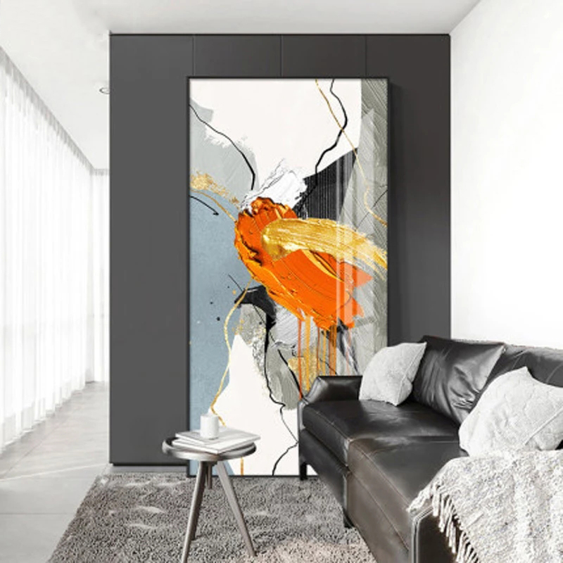 Print Oil Paintings Colorful Abstract Flowing Color Golden Canvas Painting Posters and Print Modern Decor Wall Art Pictures