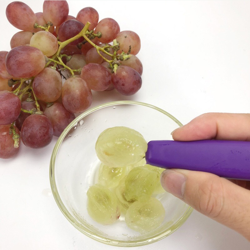 Cherry Cutter Portable Vegetable Fruit Tools Kitchen Gadgets Multifunctional 1Pcs Grape Skin Peeler Remover Grape Slicer
