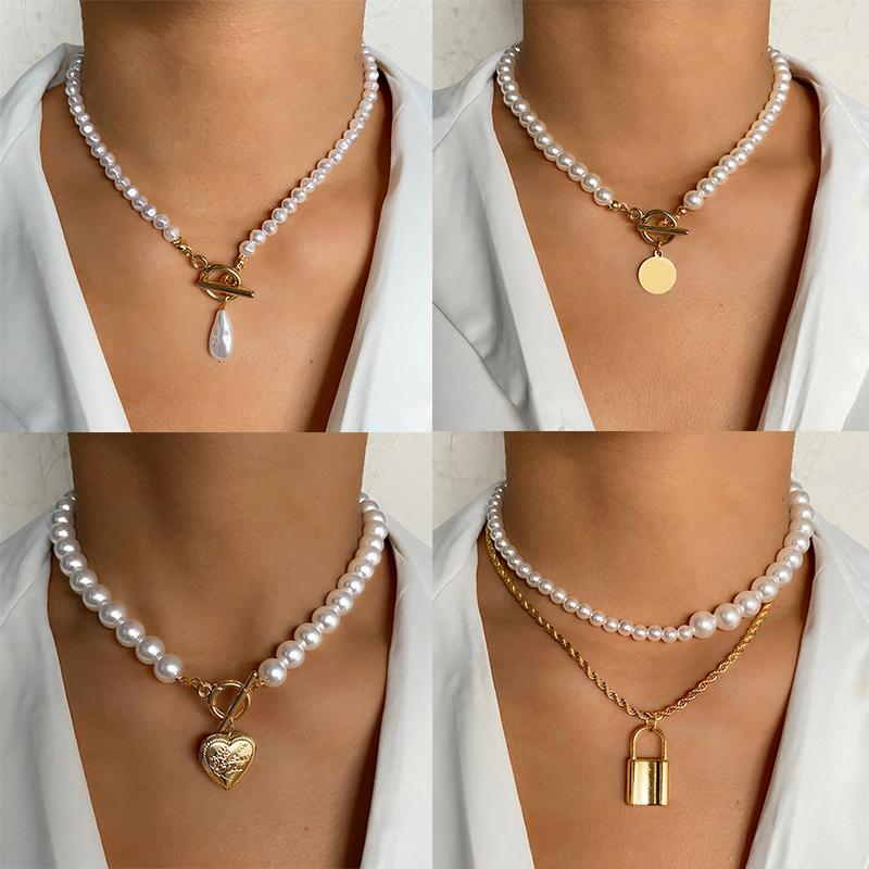 Pendant Necklaces ZOVOLI Fashion Elegant Kpop Imitation Pearl Choker Necklace Big Round 2021Geometric Aangel For Women Jewelry Gift, Silver
Pendant Necklaces ZOVOLI Fashion Elegant Kpop Imitation Pearl Choker Necklace Big Round 2021Geometric Aangel For Women Jewelry Gift, Silver