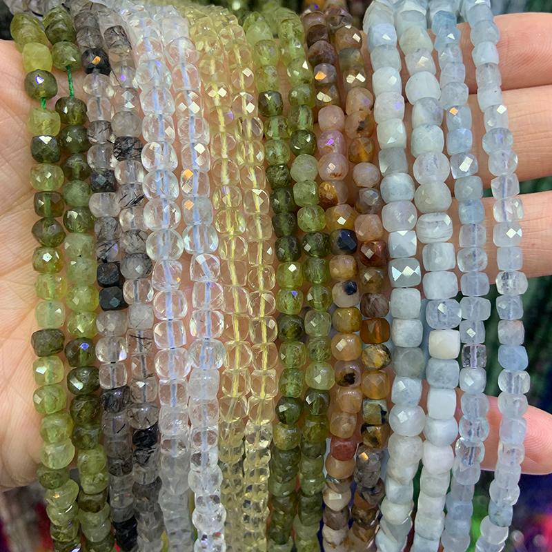 Other 4-5mm Natural Aquamarine Green Garnet Lemon Quartz Mixed Stone Beads 15'' Faceted Cube DIY Loose For Jewelry Making
Other 4-5mm Natural Aquamarine Green Garnet Lemon Quartz Mixed Stone Beads 15'' Faceted Cube DIY Loose For Jewelry Making