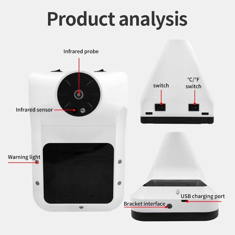 M3 Infrared Thermometer Non-contact Voice Broadcast Wall Mounted Digital LCD Display Temperature Sensor Bluetooth High Precision Automatic Induction