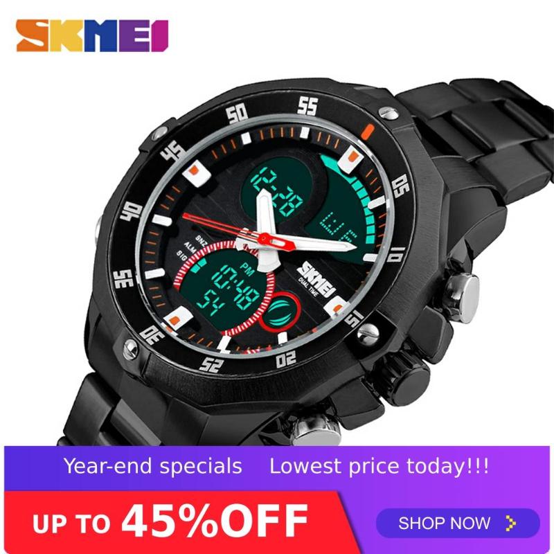 Wristwatches SKMEI 1146 Men Quartz Waterproof LED Digital Alarm Stainless Steel Strap EL Backlight 30M Water Resistant, Black
Wristwatches SKMEI 1146 Men Quartz Waterproof LED Digital Alarm Stainless Steel Strap EL Backlight 30M Water Resistant, Black