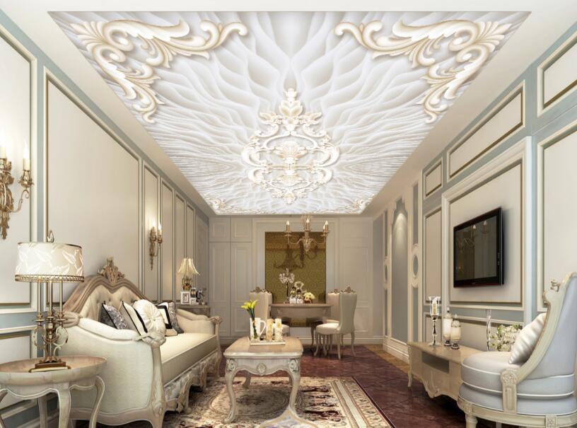 Custom wallpaper 3D water wave jade European pattern mural living room bedroom hotel ceiling wallpaper 3d mural
