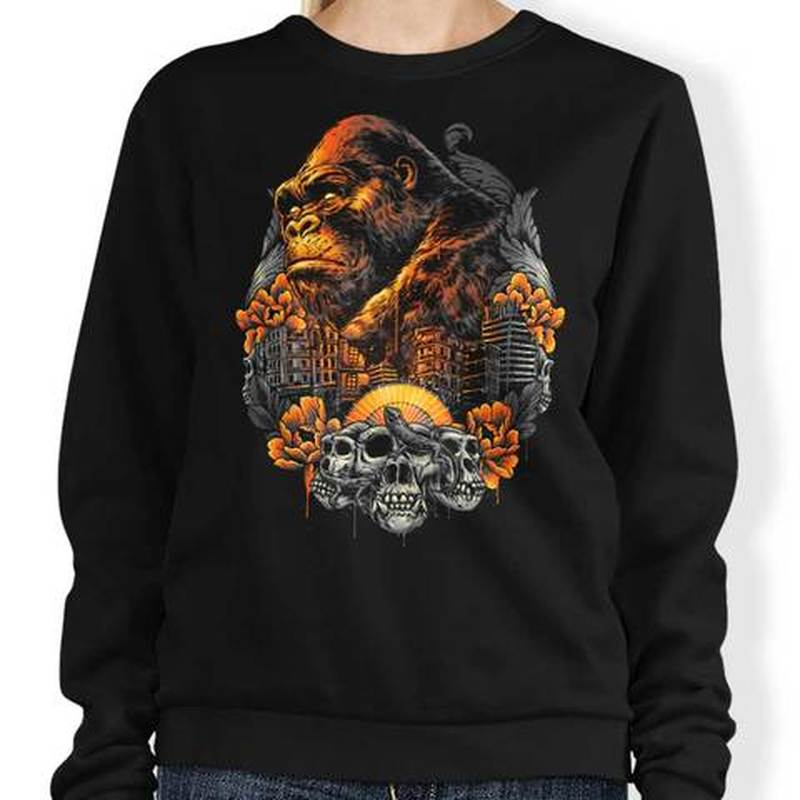 Ape and Skull Pattern Men's Hoodless Sweater 3D Printing Visual Impact Top Punk Gothic Round Neck High-quality Hoodless Sweater, Black
Ape and Skull Pattern Men's Hoodless Sweater 3D Printing Visual Impact Top Punk Gothic Round Neck High-quality Hoodless Sweater, Black