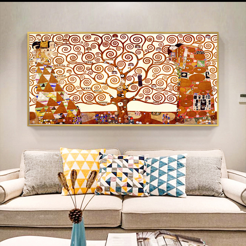 modern wall art tree of life gustav klimt wall pictures for living room canvas painting decorative printed art drop