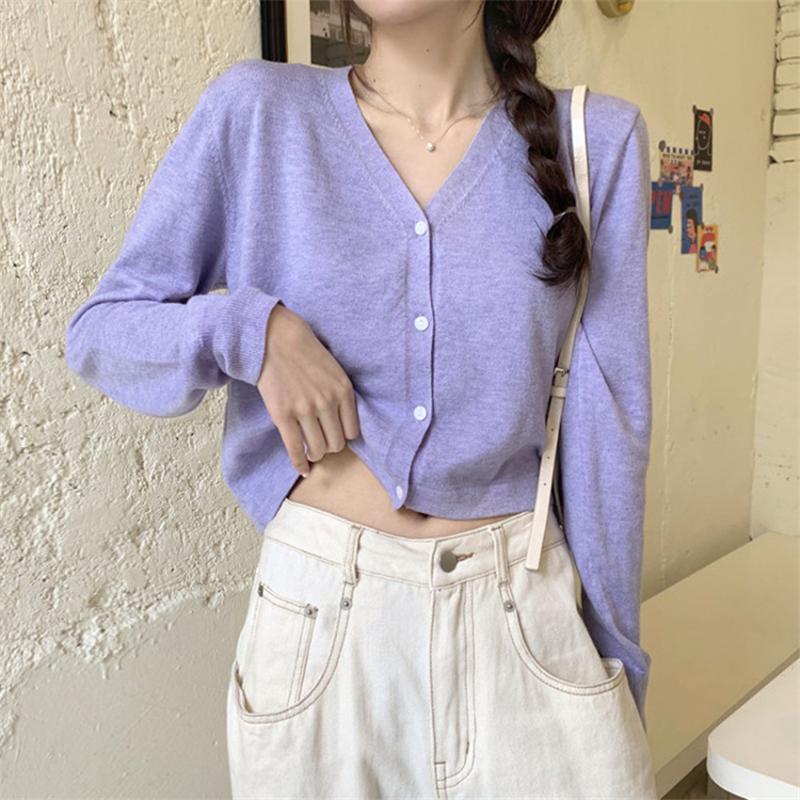 Women's Knits & Tees Woman Sweaters Cardigan Autumn Black V-neck Single Breasted Short Knitted Coat Loose Long Sleeves Outer Match Knitwear, White
Women's Knits & Tees Woman Sweaters Cardigan Autumn Black V-neck Single Breasted Short Knitted Coat Loose Long Sleeves Outer Match Knitwear, White