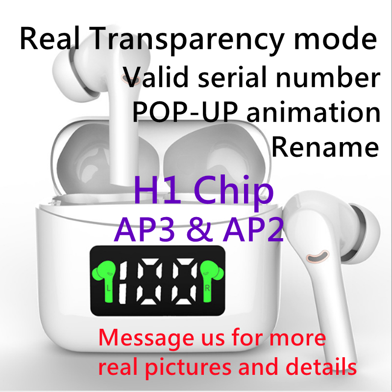 TWS earphones real Transparency mode Rename POP-UP animation Valid serial number Wireless Charging Bluetooth Earbuds Payment link
TWS earphones real Transparency mode Rename POP-UP animation Valid serial number Wireless Charging Bluetooth Earbuds Payment link