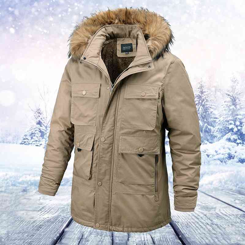 Winter Jackets Men Fur Multi-pocket Cotton Coats Fleece Warm Thick Medium-long Military Parkas Windbreaker Overcoat 210603, Cjw170
Winter Jackets Men Fur Multi-pocket Cotton Coats Fleece Warm Thick Medium-long Military Parkas Windbreaker Overcoat 210603, Cjw170