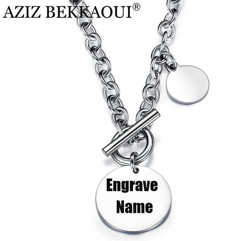 Pendant Necklaces AZIZ BEKKAOUI Men's Necklace Titanium Steel Individual Creative OT Buckle Engraved Name Women's Men Jewelry
Pendant Necklaces AZIZ BEKKAOUI Men's Necklace Titanium Steel Individual Creative OT Buckle Engraved Name Women's Men Jewelry