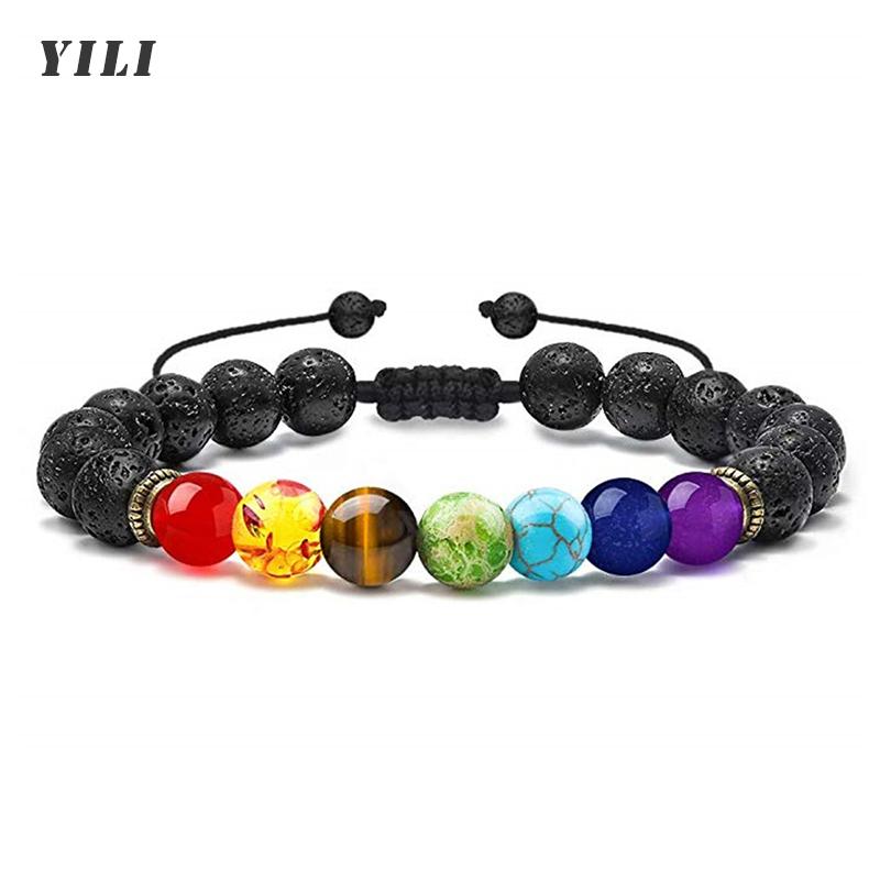 Beaded, Strands 7 Chakra Bracelet Men Women 8mm Lava Rock Stones Beads Essential Oil Diffuser Braided Rope Stone Yoga, Black
Beaded, Strands 7 Chakra Bracelet Men Women 8mm Lava Rock Stones Beads Essential Oil Diffuser Braided Rope Stone Yoga, Black