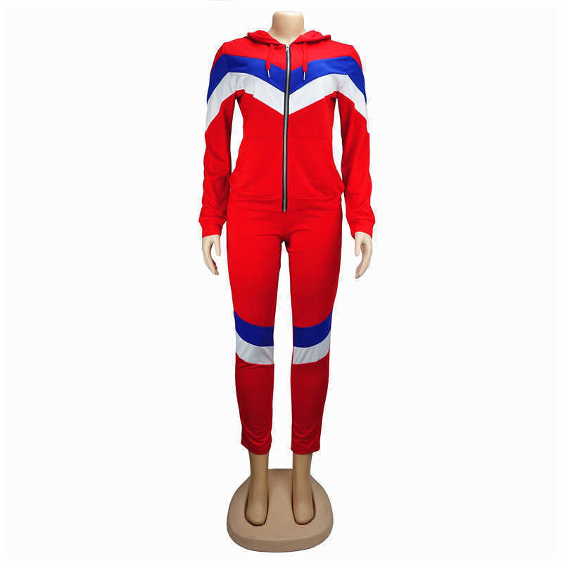 Women panelled 2 piece set fall winter clothing Cardigan Jacket pants sports suit hoodies leggings outfits outerwear bodysuits hot sell