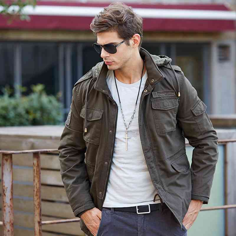 Autumn and winter new men's jacket hooded Plush thickened warm fashion work coat, Black
Autumn and winter new men's jacket hooded Plush thickened warm fashion work coat, Black