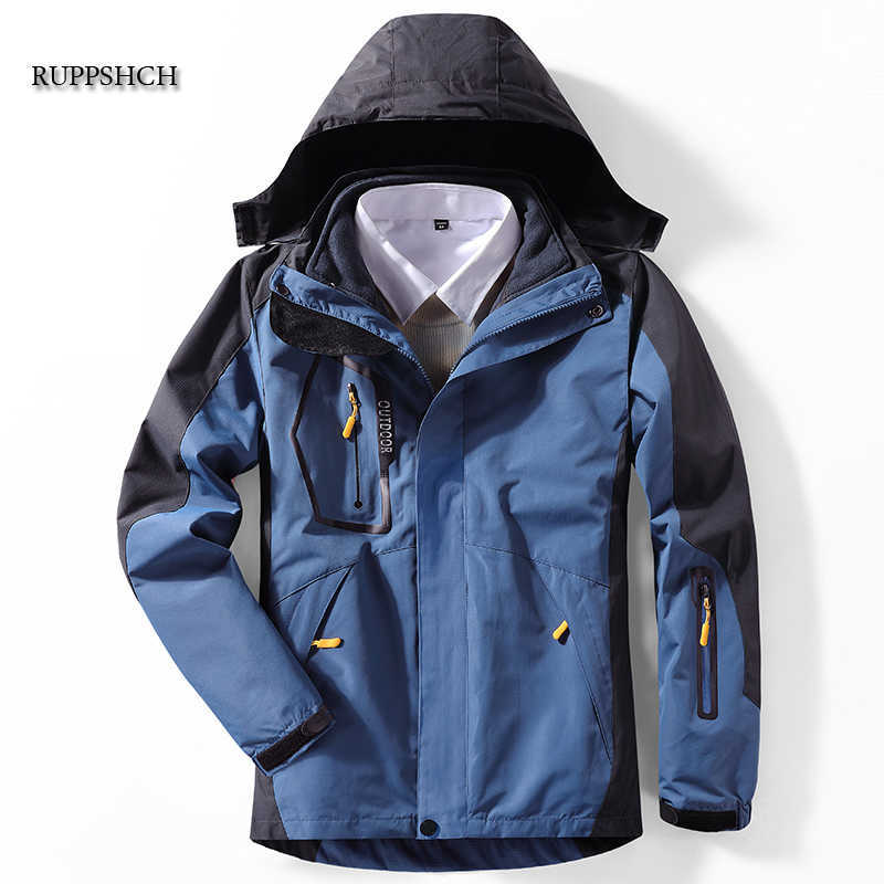 Winter Parka Men Waterproof and Velvet Thickened Warm Fleece Jacket Men Military Uniform Hooded Jacket Men Winter Jacket 210818