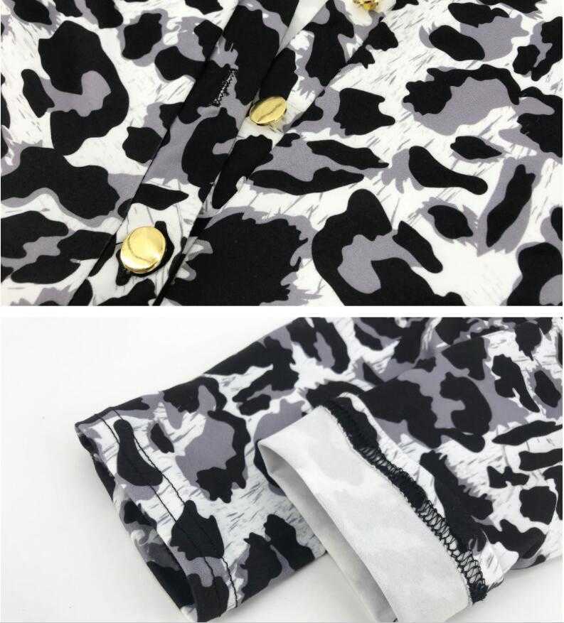 Women Leopard Low-cut Slim Bodysuits Autumn Winter Button Deep V Neck Sexy Bodysuit Office Lady Bodycon Jumpsuit Female 210526