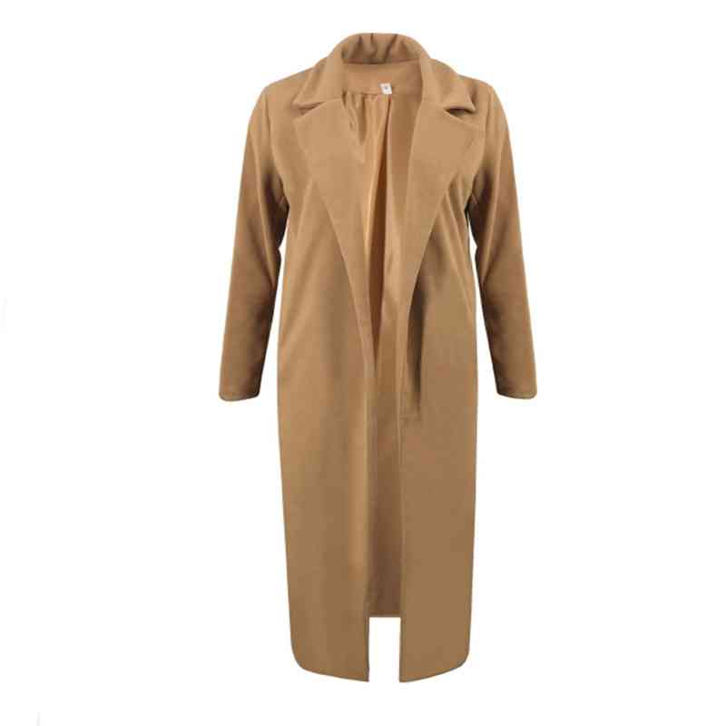 Winter Coats and Jackets Women Plus Size Long Wool Female Cloak Cape Khaki Jacket Warm Korean Elegant Vintage 210428