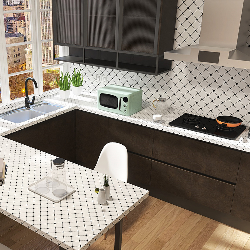 Self Adhesive Kitchen Toilet Waterproof Oil Proof Sticker Tile Black and White Plaid Wallpaper
Self Adhesive Kitchen Toilet Waterproof Oil Proof Sticker Tile Black and White Plaid Wallpaper
