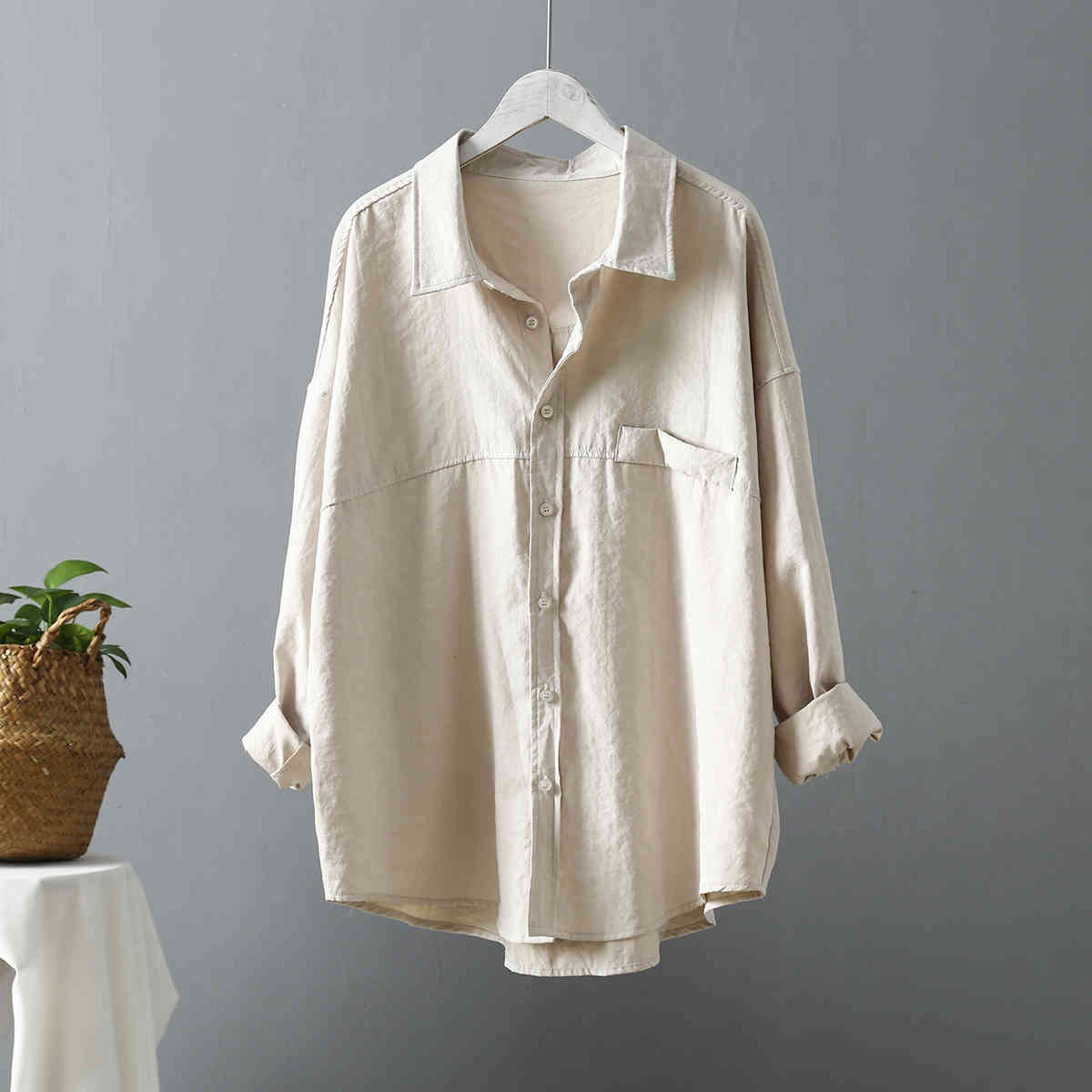 Fashion Blusas Mujer De Moda Loose Solid Women Shirts Spring Autumn Dark Green Long Sleeve Blouses tops 6720 50 210427