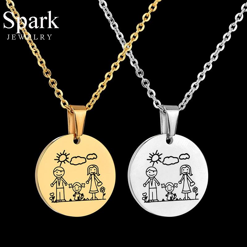 Pendant Necklaces Spark Mama Dad Girl Love Family Necklace 316L Stainless Steel Parents Daughter For Women Men Anniversary Gift, Silver
Pendant Necklaces Spark Mama Dad Girl Love Family Necklace 316L Stainless Steel Parents Daughter For Women Men Anniversary Gift, Silver