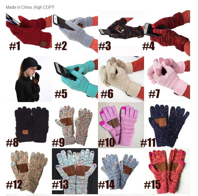 CC Glove Christmas Gifts Knitting Touch Screen Capacitive Women Winter Warm Wool Glove Winter Warm Gloves Outdoor