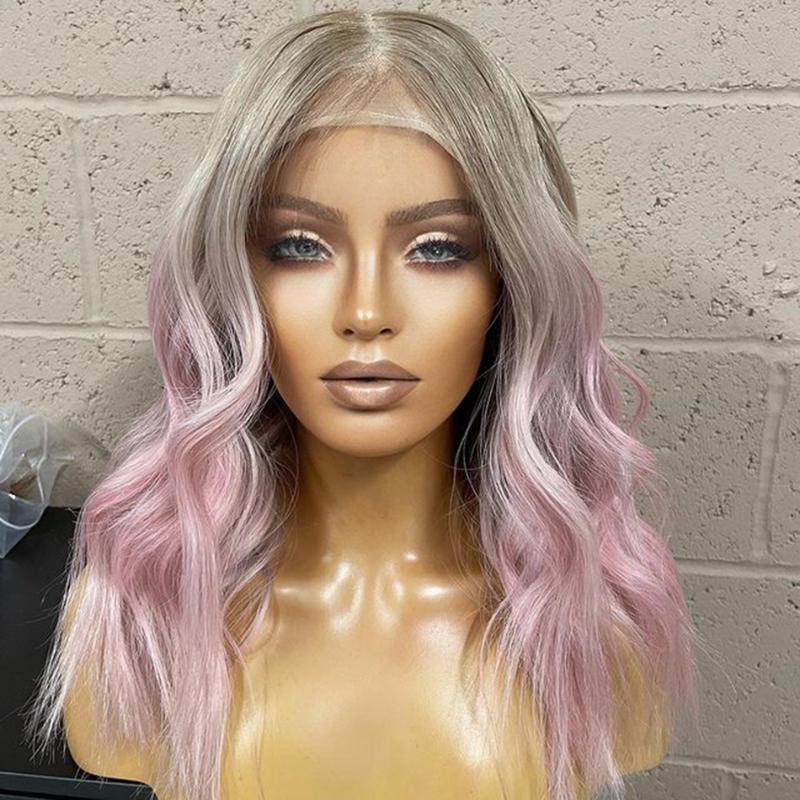 Lace Wigs Balayage Pink Wavy Remy Human Hair 13x4 Transparen Front Pre Plucked Hairline Gray Ombre 150 Density, 13x4 lace front wig
Lace Wigs Balayage Pink Wavy Remy Human Hair 13x4 Transparen Front Pre Plucked Hairline Gray Ombre 150 Density, 13x4 lace front wig