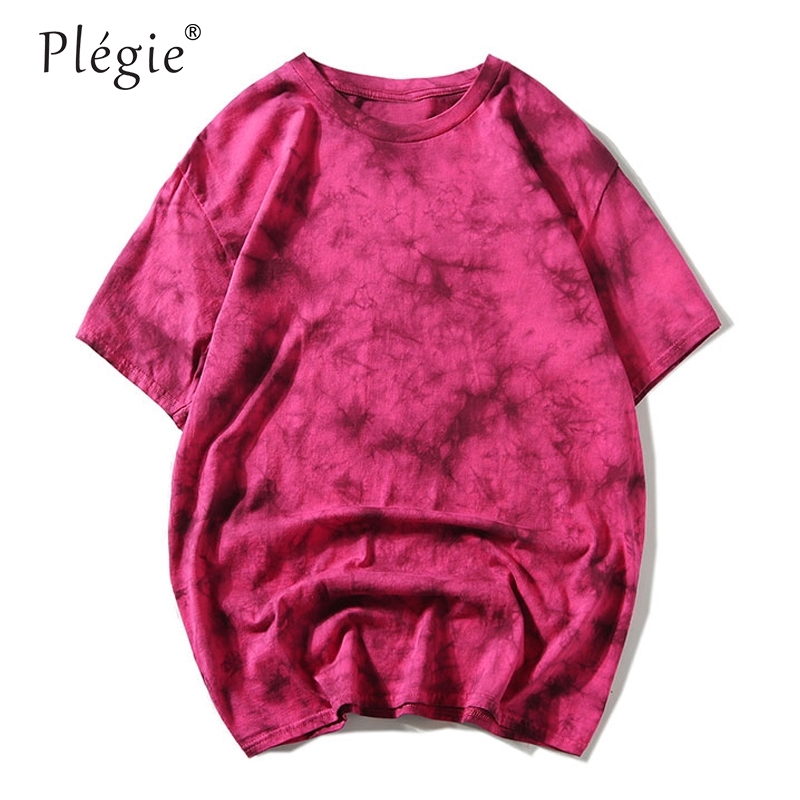 Tie Dye t shirt Unisex Hip Hop T-shirt Summer Mens Round Neck loose Tshirts 100%cotton Womens Oversize Tees Tops 210623