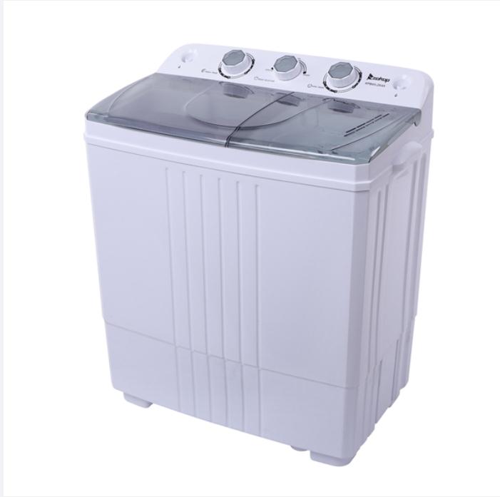 Laundry Products Compact Twin Tub with Built-in Drain Pump XPB45-ZK45 16.5(9.9 6.6)lb Semi-automatic Cover Washing Machine Gray