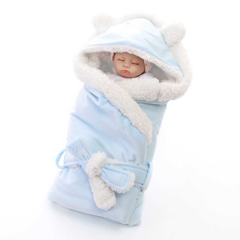 Winter Baby Boys Girls Blanket Wrap Double Layer Fleece Baby Swaddle wraps Sleeping Bag For Newborns Baby Bedding Blanket blankets kids