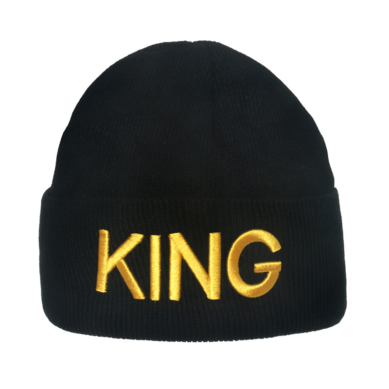 European and American Foreign Trade King Embroidery Knitted Hat Brimless Beanie Queen Sleeve Cap Couple Winter Female Wool Hat No. 1
European and American Foreign Trade King Embroidery Knitted Hat Brimless Beanie Queen Sleeve Cap Couple Winter Female Wool Hat No. 1