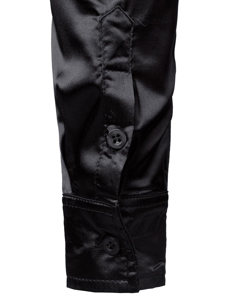 Men's Black Satin Luxury Dress Shirts 2021 Silk Smooth Men Tuxedo Shirt Slim Fit Wedding Party Prom Casual Chemise Homme