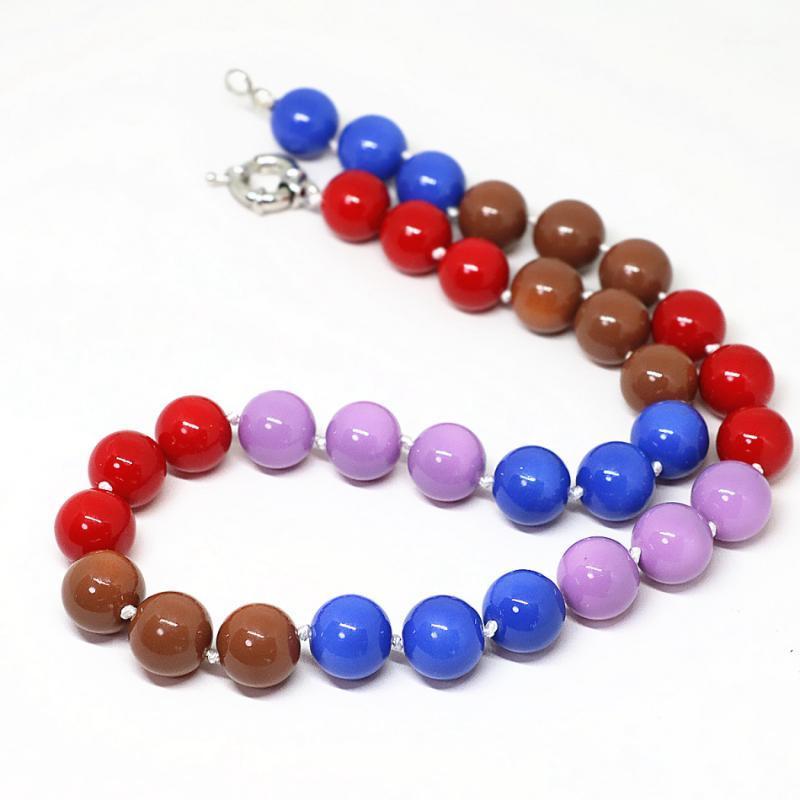 Fashion Women Necklace Round Baking Paint Glass Beads Multicolor 8,10,12,14mm Charms Gift Party Jewelry 18inch B1641 Chains
Fashion Women Necklace Round Baking Paint Glass Beads Multicolor 8,10,12,14mm Charms Gift Party Jewelry 18inch B1641 Chains